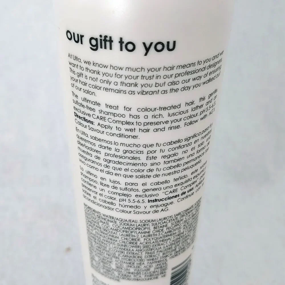 Ulta Beauty AG Hair Cosmetics Colour Savour Saver Sulfate Free Shampoo 8 oz.